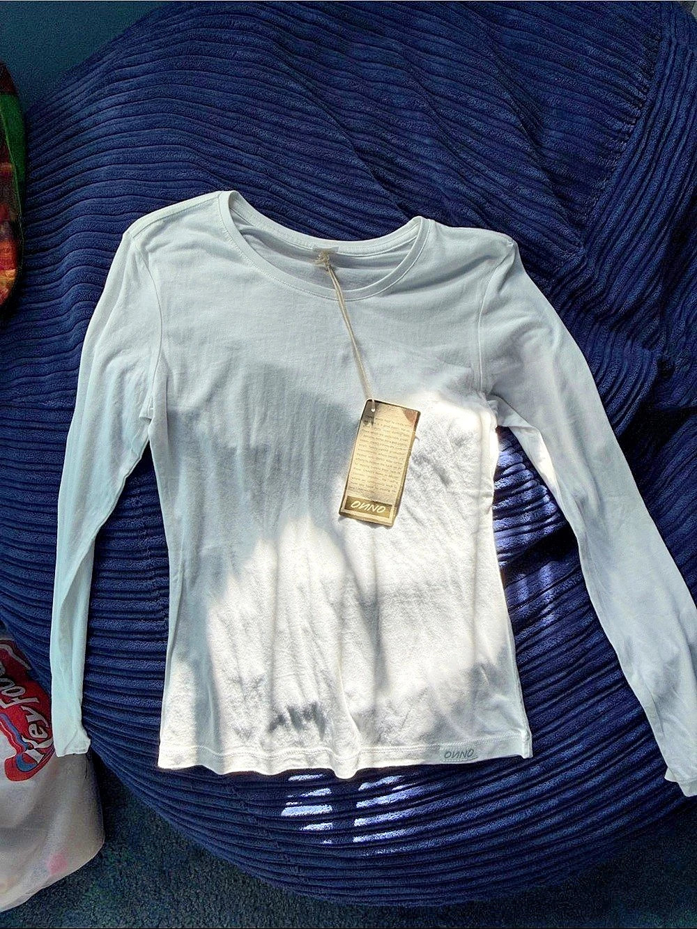 Onno 2XS White Long Sleeve Tee NWT made with organic cotton never worn